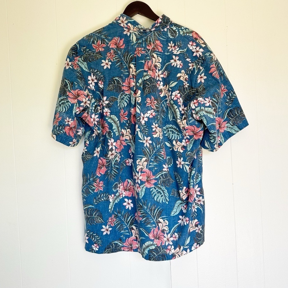 REYN SPOONER Hawaiian Blue Button Shirt XL - Picture 5 of 8
